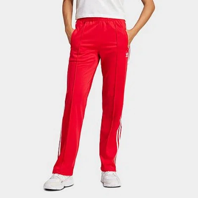 Adidas Originals Straight Trousers With Elastic Waistband And Side Stripes In Red