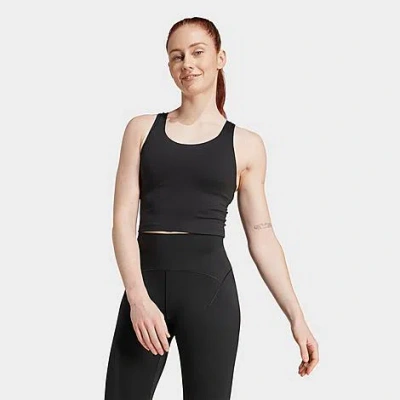 Adidas Originals Adidas Women's All Me Medium-support Long Line Sports Bra Tank Top In Black