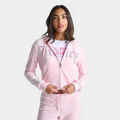Juicy Couture Women's Bling Front Hoodie In Pink