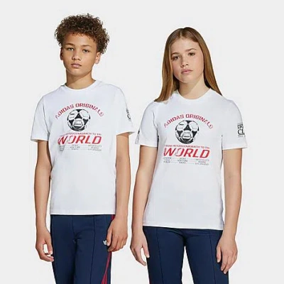 Adidas Originals Big Kids Originals World Graphic T-shirt In Blue