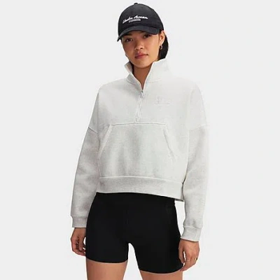 Under Armour Icon Fleece Half Zip Pullover In Gray