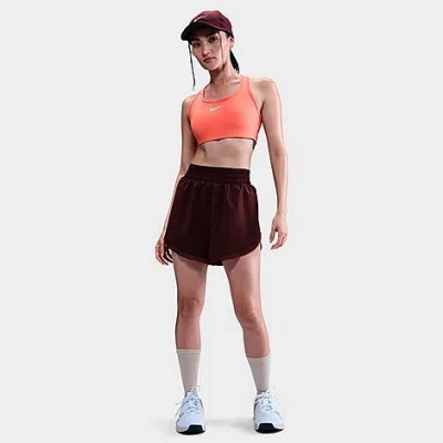 Nike Dri-fit Juniors Womens High Rise Moisture Wicking Running Short In Brown