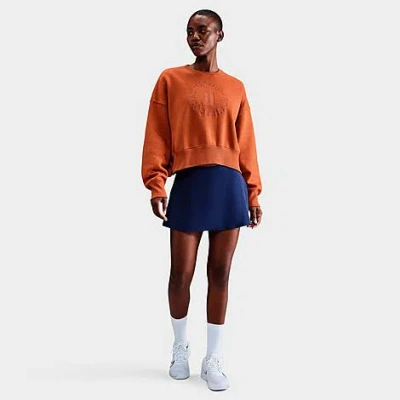 Nike Women's Court Phoenix Fleece Over-oversized Heritage Crewneck Sweatshirt In Orange