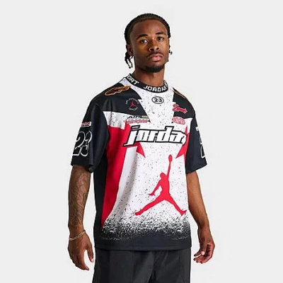 Jordan Mens  Essentials Statement Motorsport Gfx Short Sleeve Top In Black