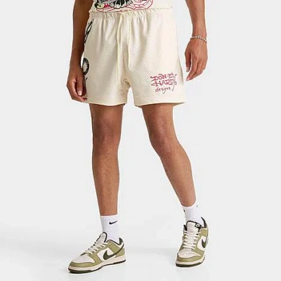 Ed Hardy Men's Dagger Rose Mesh Shorts In Neutral