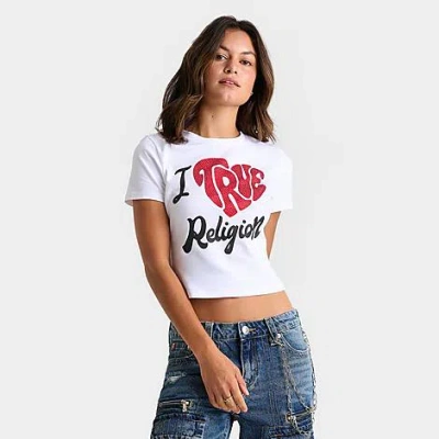 True Religion Women's "i Love " Baby T-shirt In Gray