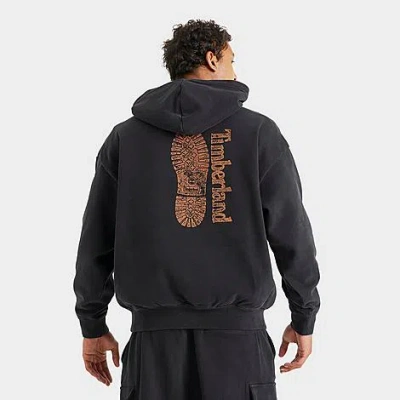 Timberland Men's Footprint Fleece Hoodie In Black