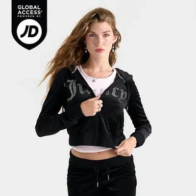 Juicy Couture Women's Bling Front Hoodie In Black
