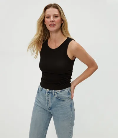 Michael Stars Ella Shine Tank Top In Black In Black