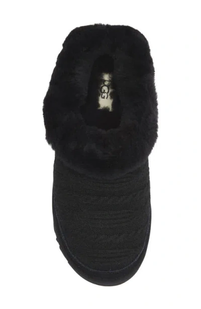 Ugg ® Clette Genuine Shearling Lined Indoor/outdoor Slipper In Black