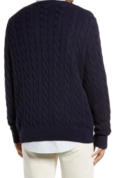 Polo Ralph Lauren Iconica Maglia A Trecce Lana E Cashmere. Regular-fit. Girocollo. Sweater In Blue