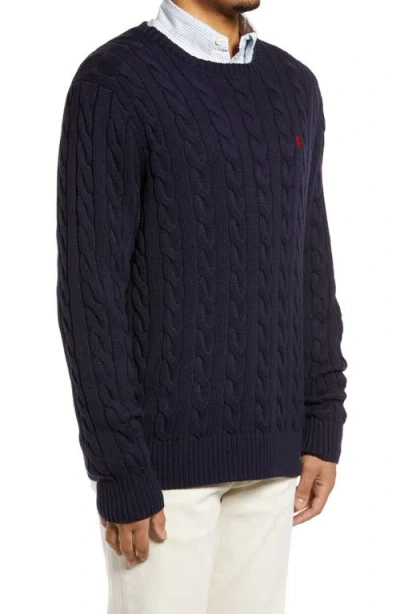 Polo Ralph Lauren Iconica Maglia A Trecce Lana E Cashmere. Regular-fit. Girocollo. Sweater In Blue
