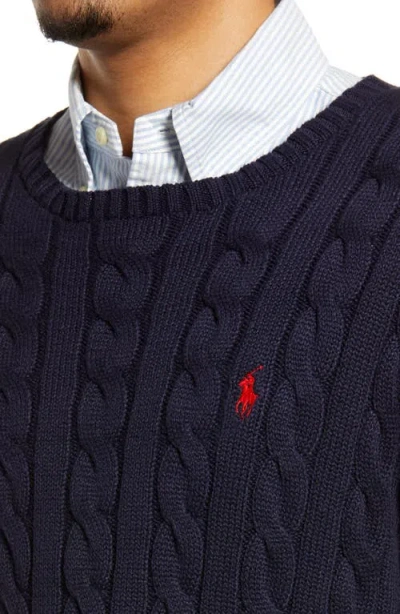 Polo Ralph Lauren Iconica Maglia A Trecce Lana E Cashmere. Regular-fit. Girocollo. Sweater In Blue