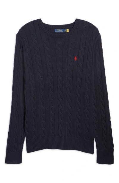 Polo Ralph Lauren Iconica Maglia A Trecce Lana E Cashmere. Regular-fit. Girocollo. Sweater In Blue
