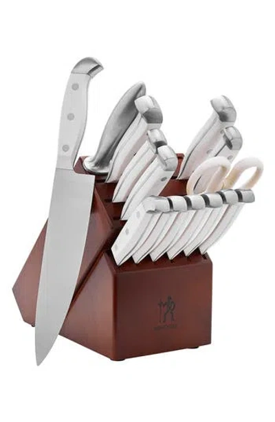Henckels Cutlery Statement 15-piece Knife Block Set In White