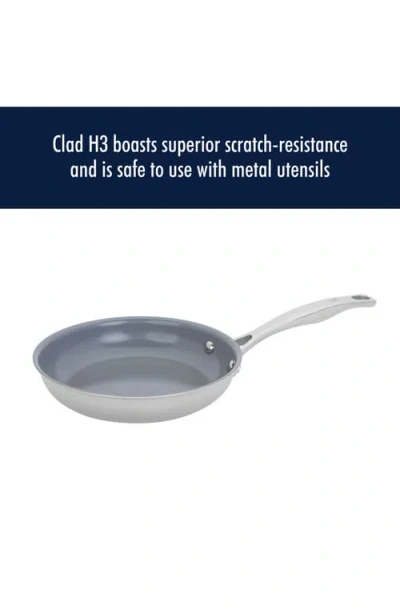 Henckels Cutlery Clad H3 Two-piece Nonstick Ceramic Frying Pan Set In Silver