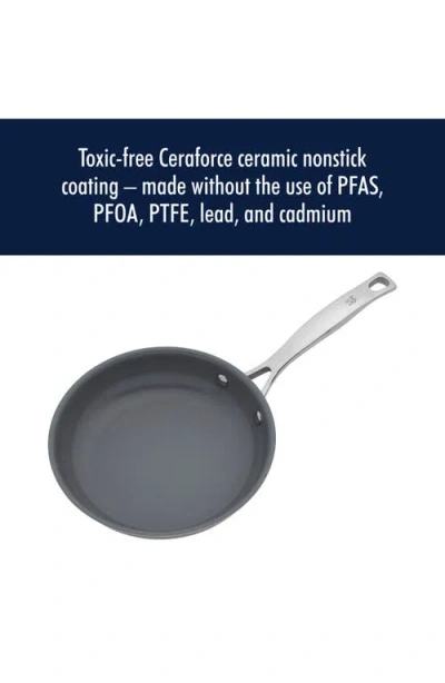 Henckels Cutlery Clad H3 Two-piece Nonstick Ceramic Frying Pan Set In Silver