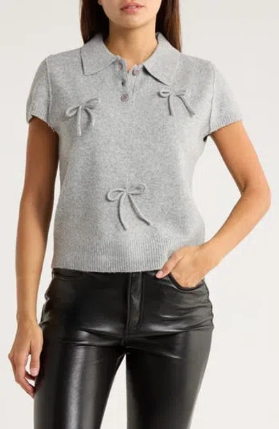 Rdi Bow Polo Sweater In Gray