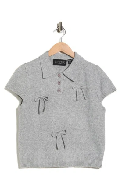 Rdi Bow Polo Sweater In Gray