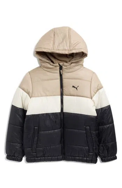 Puma Kids' Colorblock Water Resistant Puffer Jacket In Multi