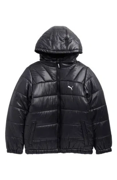 Puma Kids' Water Resistant Puffer Jacket In Black