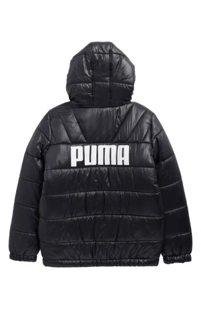 Puma Kids' Water Resistant Puffer Jacket In Black