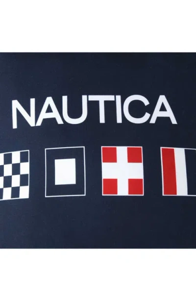 Nautica Flag Printed Square Decorative Pillow, 18" X 18" In Blue