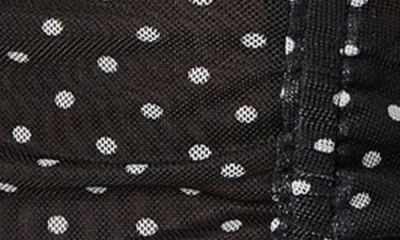 Astr The Label Lace Trim Long Sleeve Ruched Mesh Top In Black