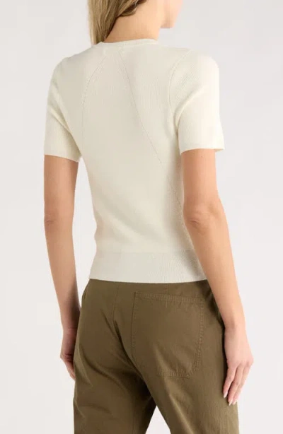 Rag & Bone Michal Short Sleeve Crop Cardigan In Neutral