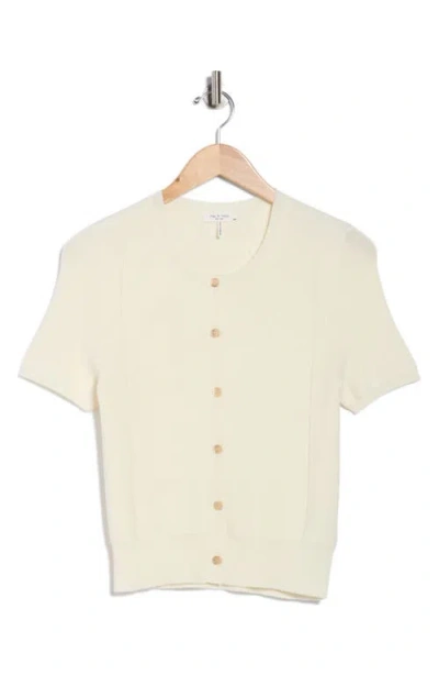 Rag & Bone Michal Short Sleeve Crop Cardigan In Neutral