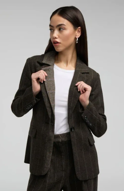 Nvlt Double Lapel Tweed Blazer In Multi