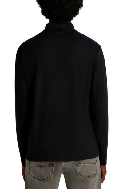 Karl Lagerfeld Paris Quarter Zip Knit Polo In Black