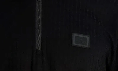 Karl Lagerfeld Paris Quarter Zip Knit Polo In Black