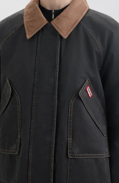 Hunter Bex Washed Wax Hunting Jacket In Black