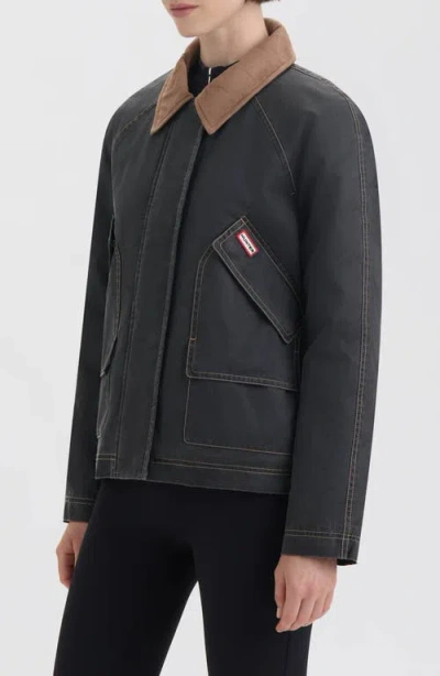 Hunter Bex Washed Wax Hunting Jacket In Black