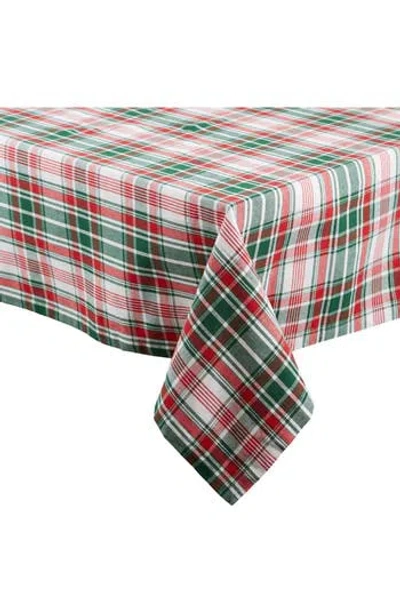 Design Imports Yuletide Plaid Round Tablecloth In Multi