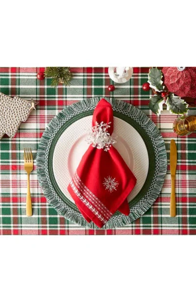 Design Imports Yuletide Plaid Round Tablecloth In Multi