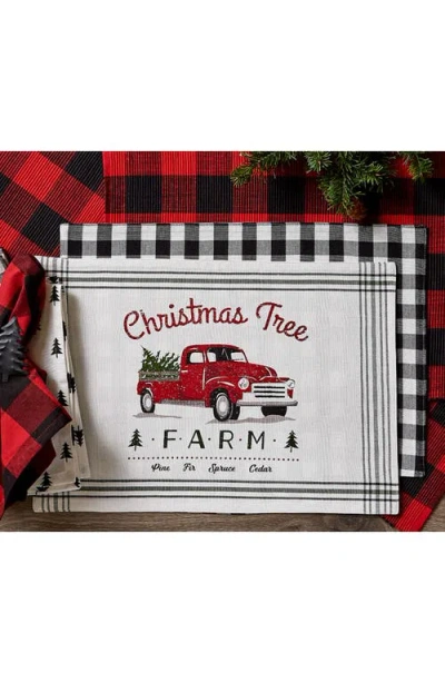 Design Imports Buffalo Check Print Cotton Table Runner In Red