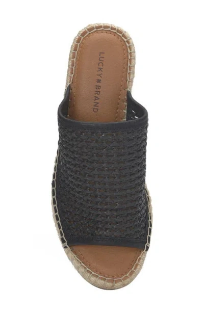Lucky Brand Cabriah Woven Espadrille Wedge Sandal Black / Black Lk-cabriah2-002 Women's In Black
