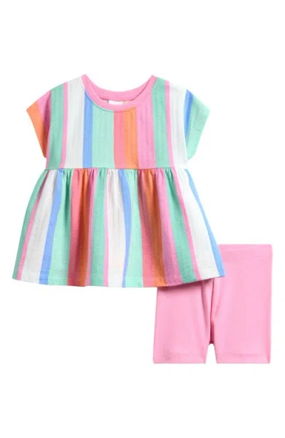 Next Kids' Stripe Tunic & Shorts Set In Multi