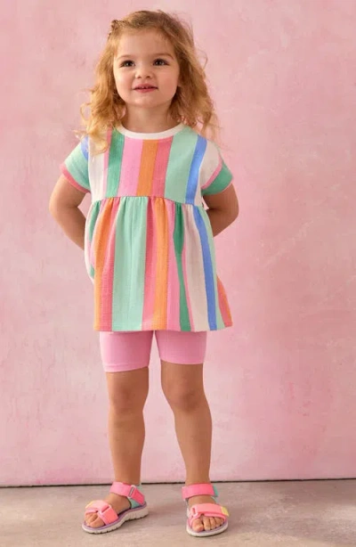 Next Kids' Stripe Tunic & Shorts Set In Multi