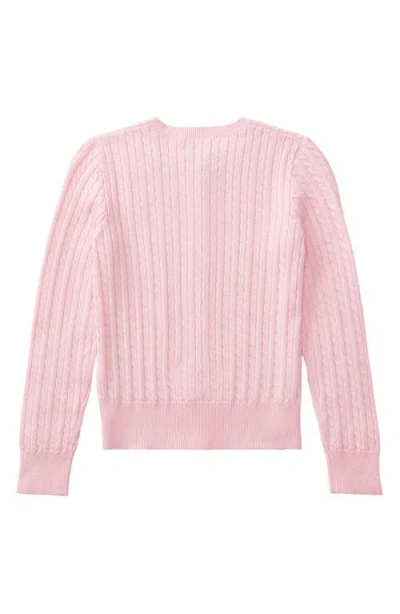 Polo Ralph Lauren Mini-cable Cotton Cardigan In Pink