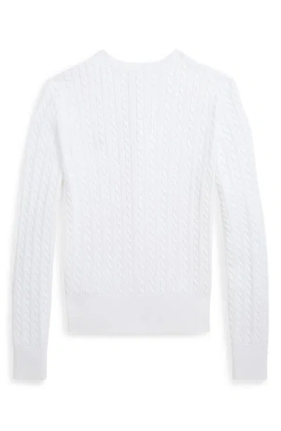 Polo Ralph Lauren Girls 2t-16 Cable-knit Cotton Cardigan In White