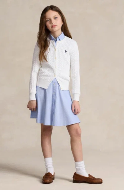 Polo Ralph Lauren Girls 2t-16 Cable-knit Cotton Cardigan In White
