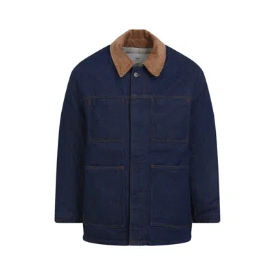 Ami Alexandre Mattiussi Ami Paris Denim Padded Jacket In Blue