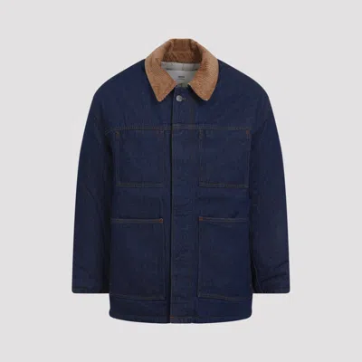 Ami Alexandre Mattiussi Ami Paris Denim Padded Jacket In Blue