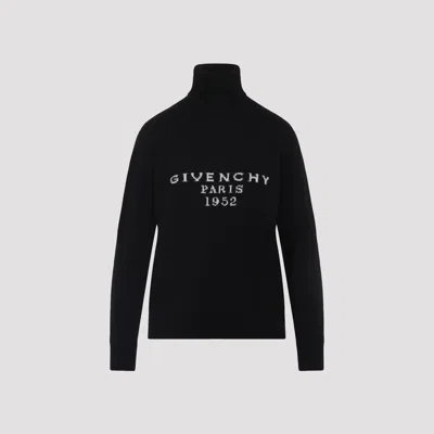 Givenchy Turtleneck Logo Wool-cashmere Sweater In Black