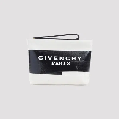 Givenchy Beige Slack Cotton Logo Pouch In Multi