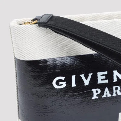 Givenchy Beige Slack Cotton Logo Pouch In Multi