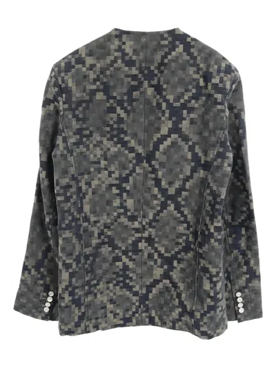 Pre-owned Louis Vuitton 2010s Python-pattern Jacket In Blue
